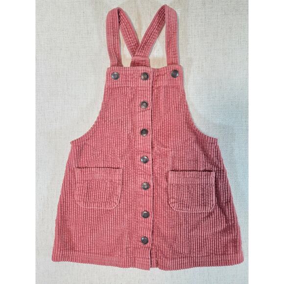 Max Studio Kids Corduroy Overall Dress Girls 3T Pink Button Front Pinafore - Picture 1 of 4